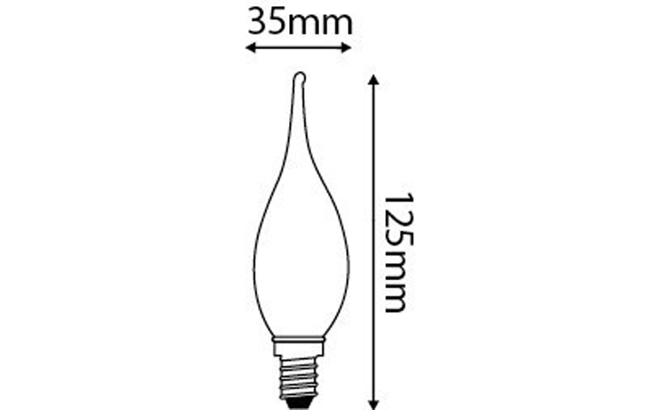 GS713773: Flamme GS4 Fil.Led 3W 240V E14 2700K Cl E14 3w 360° 827 - Blanc ultra chaud – Image 2