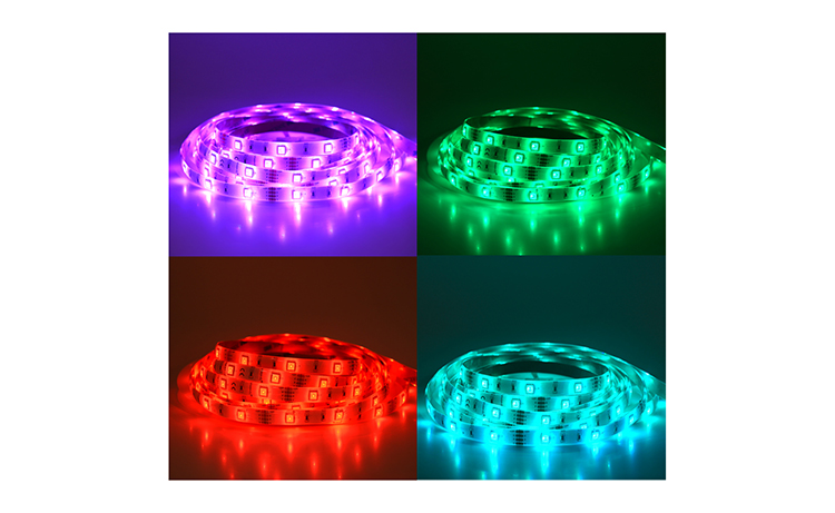 MI75032: RUBAN LED COULEURS 5 M 30 LEDS ET 7,2 W / M IP65 12V PU 7,2w/M 180° RGB