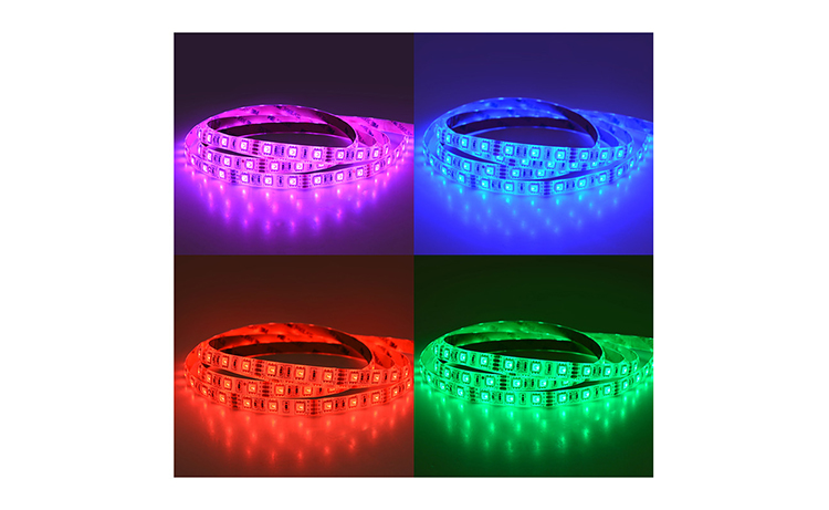 MI75062: RUBAN LED COULEURS 5 M 60 LEDS 14,4 W / M IP65 12V PU 180° RGB
