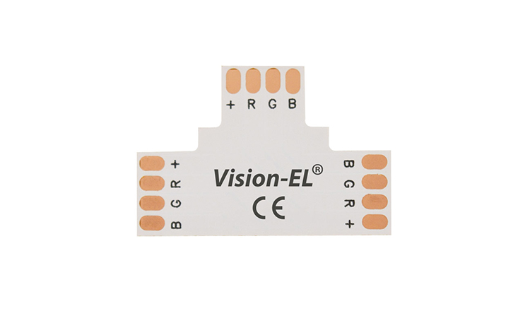 MI75282: CONNECTEUR T RUBAN 12V / 24V 10 mm RGB A SOUDER