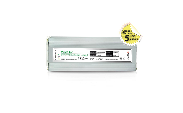MI75384: ALIMENTATION LED 12V DC B LUMINEUX 250W IP67 250w