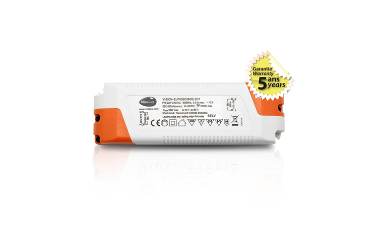 MI75452: ALIMENTATION LED 34-60V DIMMABLE COUPURE DE PHASE DC 36 W DC IP20 36w