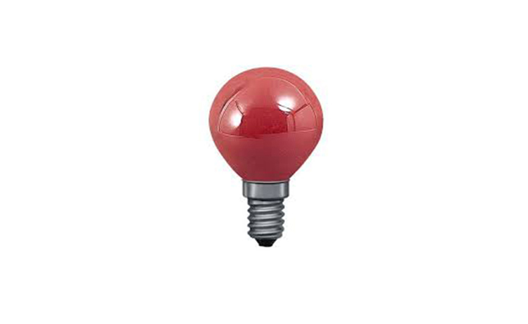 PA40121: SPHERIQUE INCANDESCENCE E14 25w ROUGE